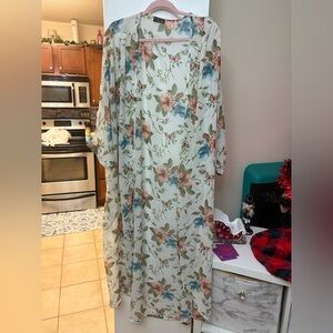 Rainbow Plus Floral Print Kimono